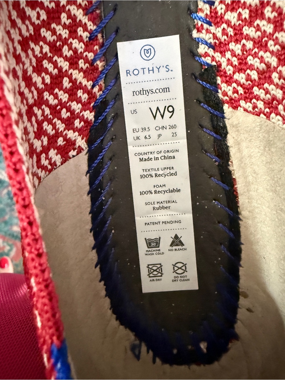 Rothy's The Point ballet flats  Red Apple Honeycomb - Picture 5 of 7